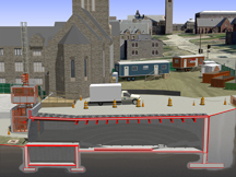 4d virtual construction worksite section temporary hoist access road