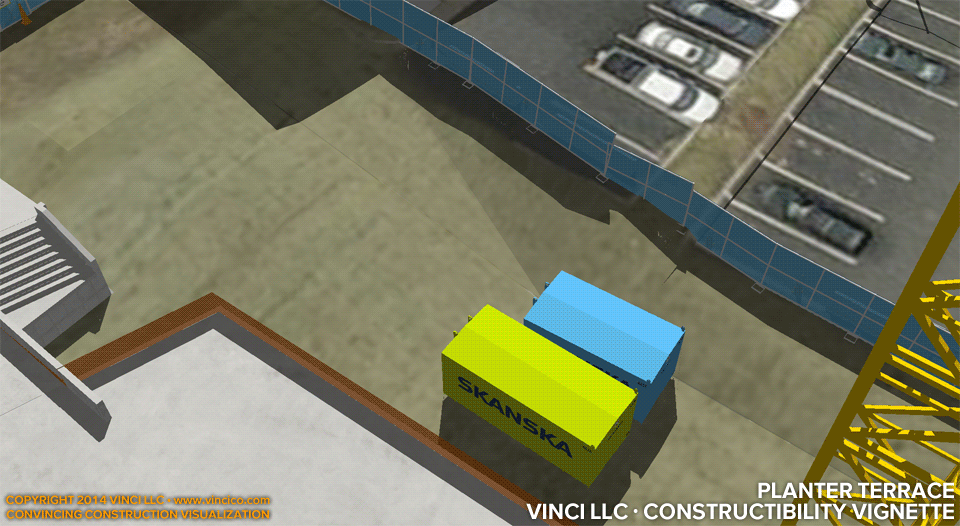 4d virtual construction visualization terraced planter retaining walls