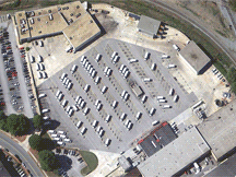 cleared parking lot aerial