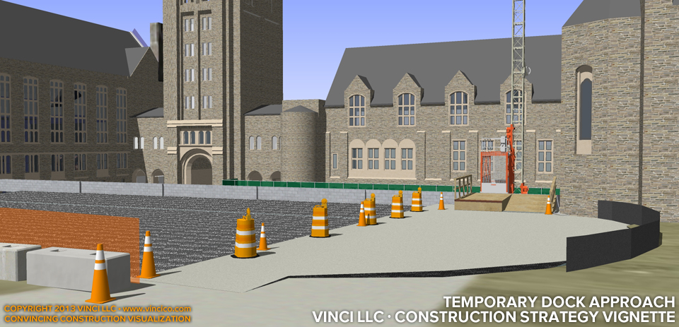 3d virtual construction temporary dock approach