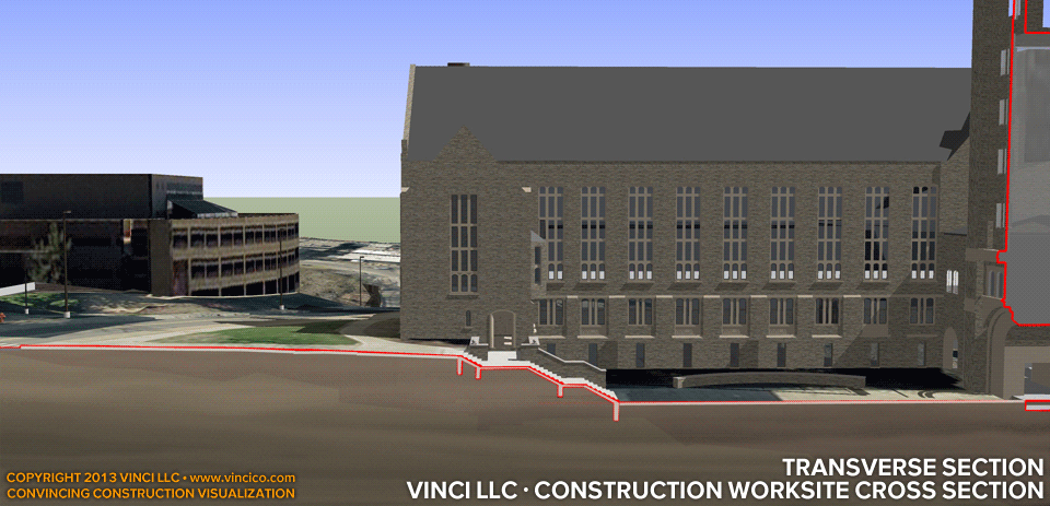4d virtual construction transverse worksite section
