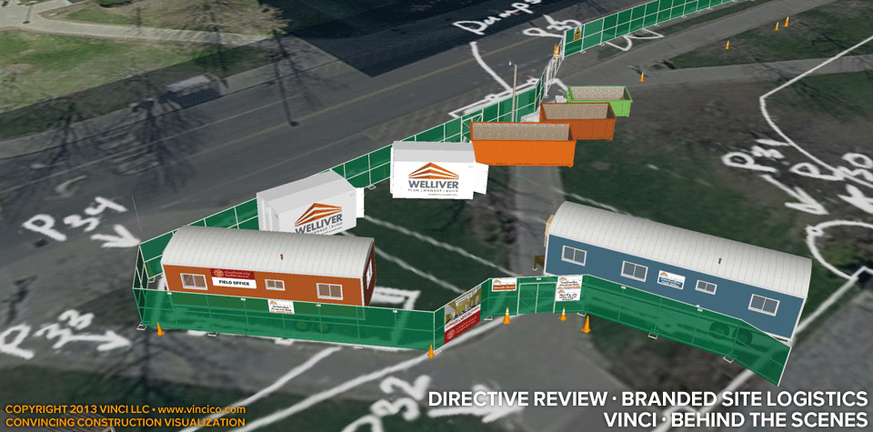 4d virtual construction visualization directive review branded site logistics.