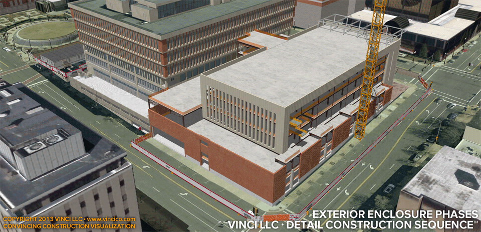 4d virtual construction visualization exterior enclosure phase.