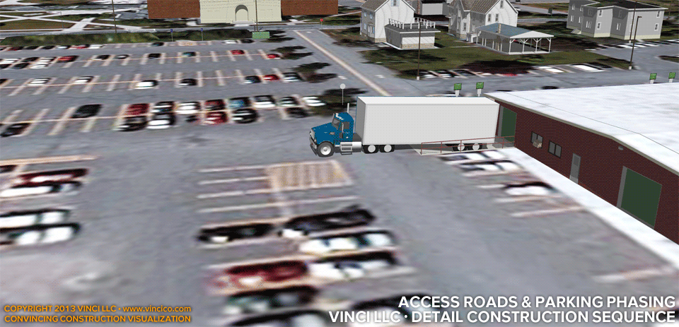 4d worksite detail vdc virtual construction temporary access road parking phasing