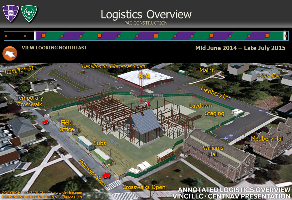 annotated construction logistics 3d visualization