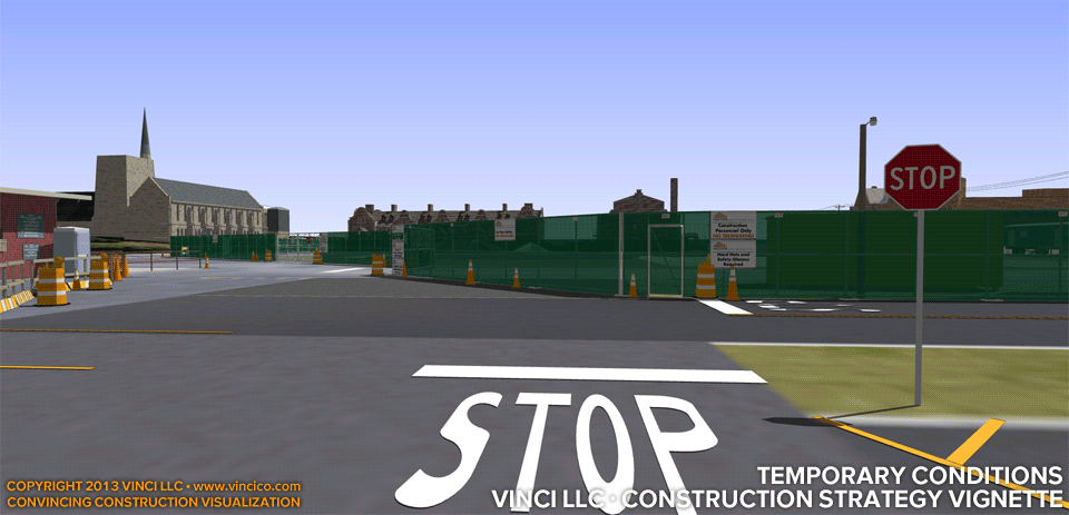3d virtual construction stakeholder vignette view maintain access temporary channelization