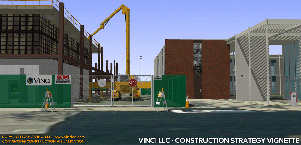 construction visualization auxiliary security gate.