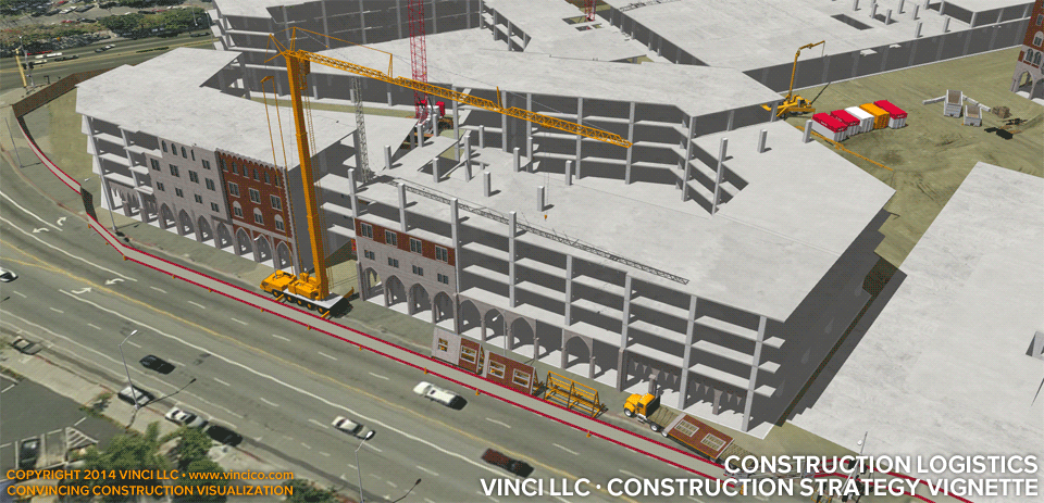 construction visualization logistics detail hoists.