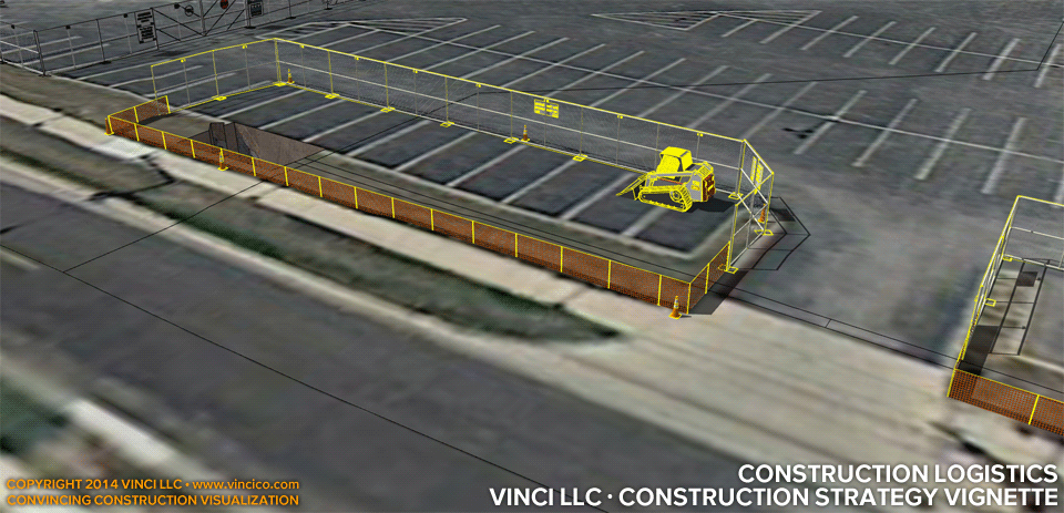 4d virtual construction visualization trench parking entry crossing channelization