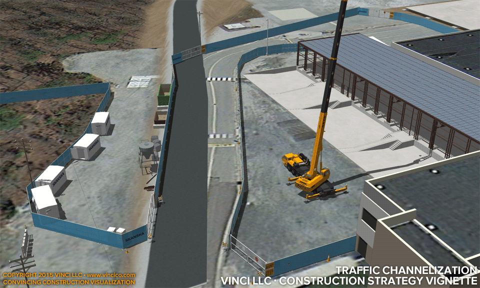 4d virtual construction visualization early traffic channelization