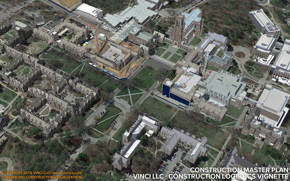 4d virtual construction visualization university quad quadrangle restoration