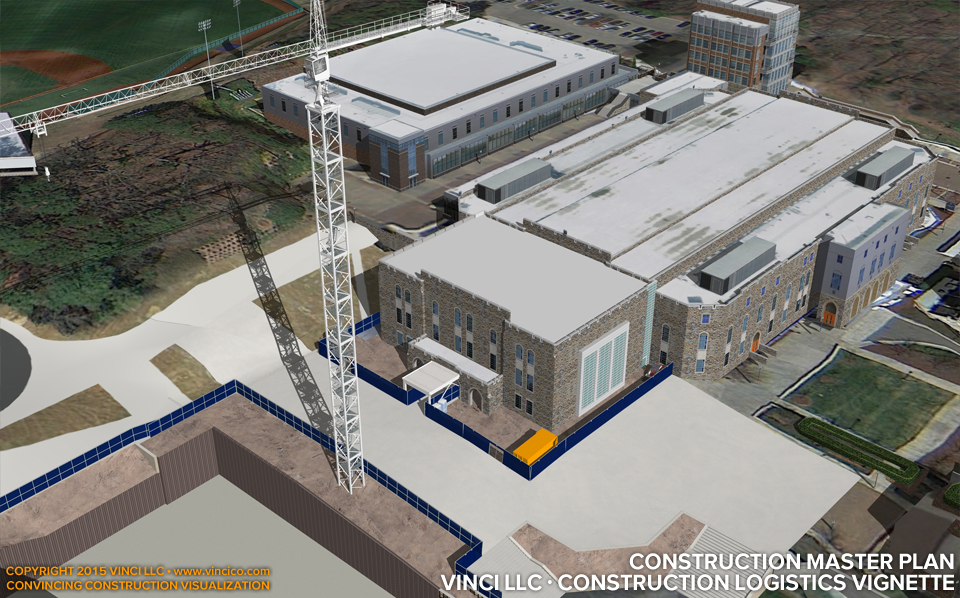 4d virtual construction visualization university athletic center addition