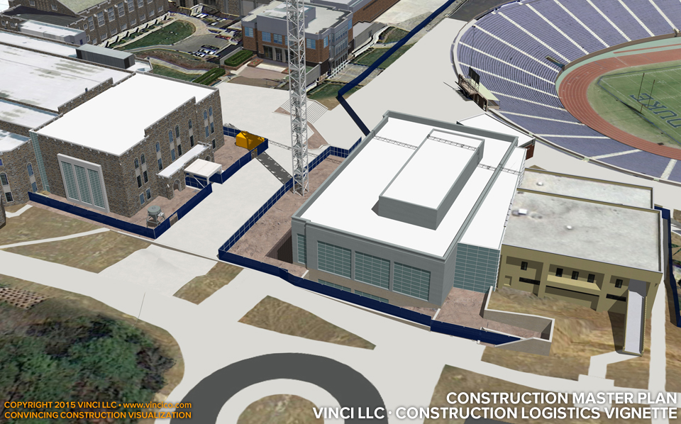 4d virtual construction visualization university athletic center expansion