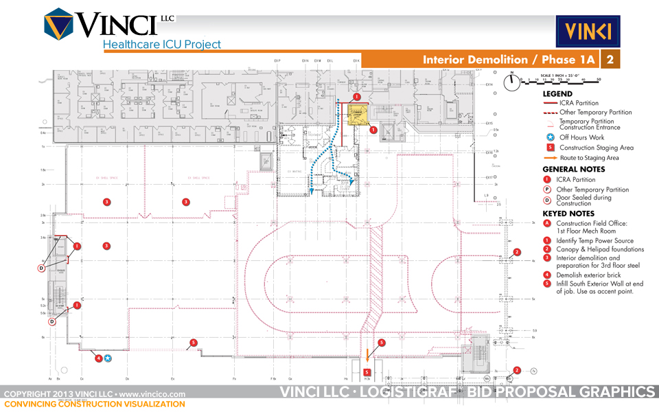 construction bid proposal graphics interior demolition plan