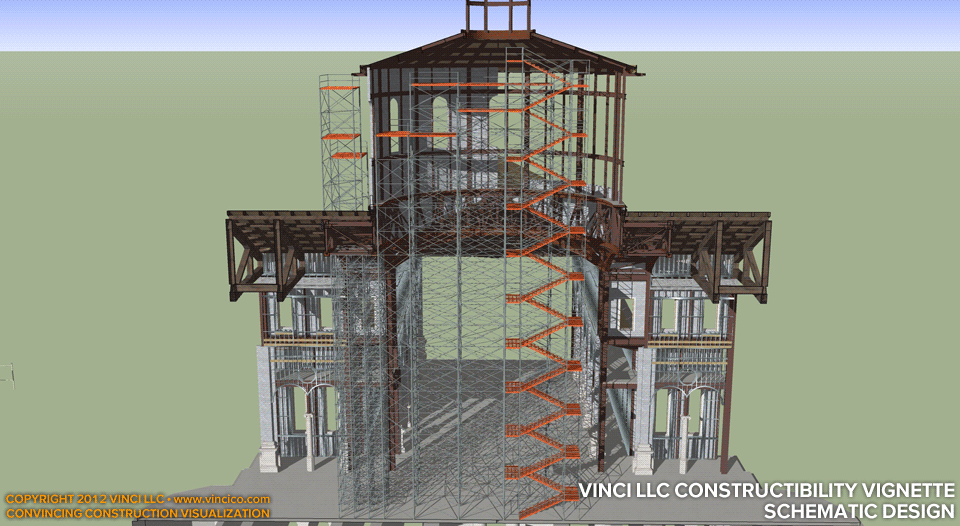 Construction study scaffold nave