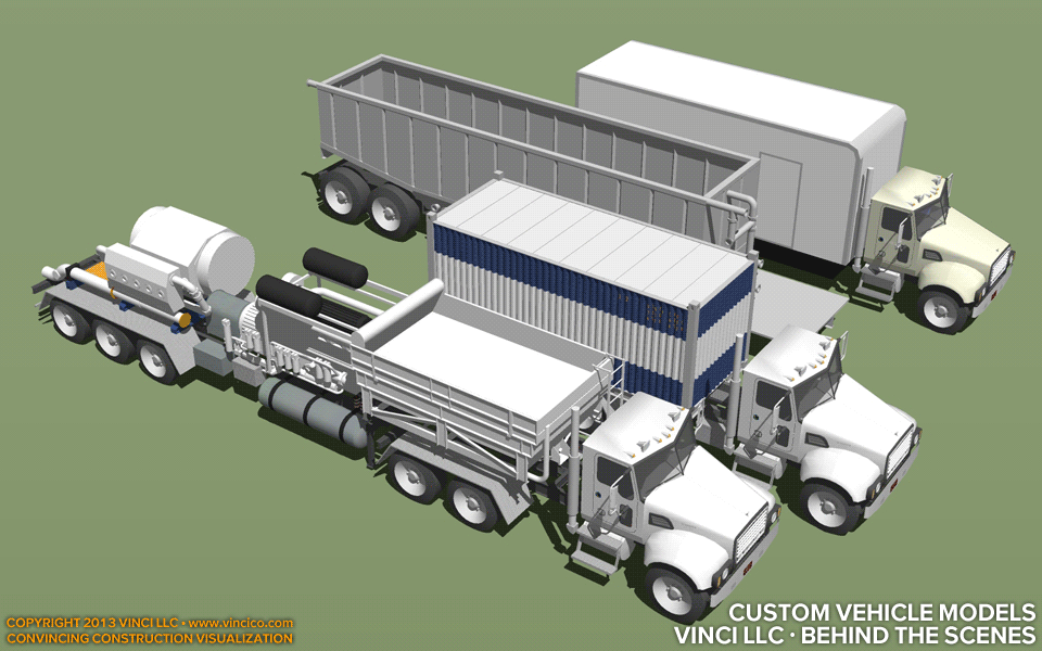 industrial illustration oil services vehicle models